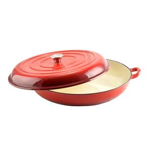 Perfect Home Zománcozott Öntöttvas serpenyő - szeletsütő lábas fedővel 40 cm 14754