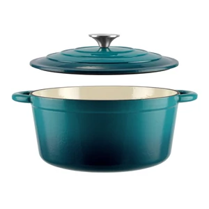 Perfect Home Zománcozott öntöttvas lábas 28,5 cm, 6L türkizkék 16638