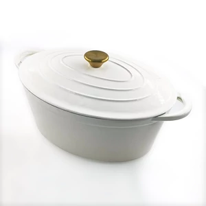 Perfect Home Zománcozott öntöttvas kacsasütő ovális 30cm, 4.2L fehér 17923