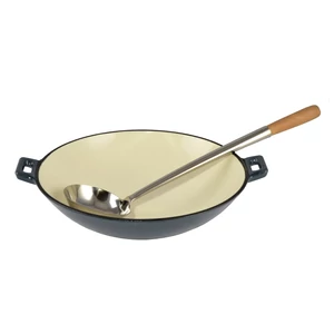 Perfect Home Zománcozott öntöttvas Wok 37 cm Acélkék 28067
