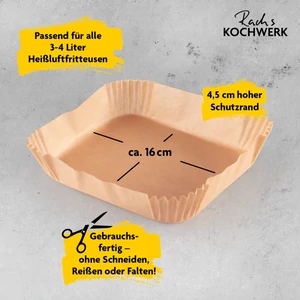RACHS KOCHWERK Sütőpapír forrólevegős  fritőzhöz / airfryer - 100 db-os készlet DS13181-L