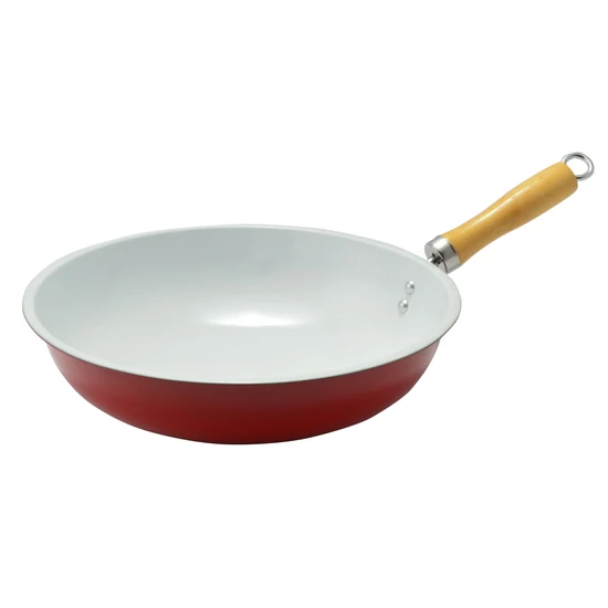 Perfect Home Kerámia bevonatos wok 30cm piros 10264