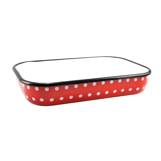 Perfect Home Piros Pöttyös Zománcozott tepsi 41 cm 10383