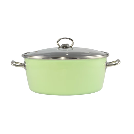 Perfect Home Zöld Elite Zománcozott lábas 24 cm + üvegfedő 10413