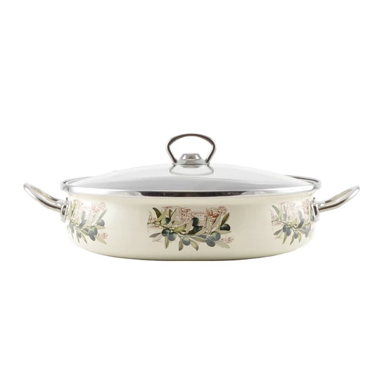 Perfect Home Oliva Zománcozott szeletsütő lábas 28 cm+üvegfedő 14836