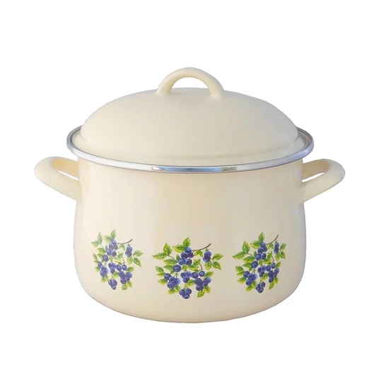 Zománcozott fazék+fedő Kökény 22 cm 15134