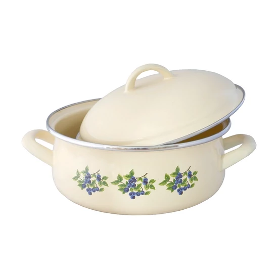 Zománcozott lábas+fedő Kökény 24 cm 15140