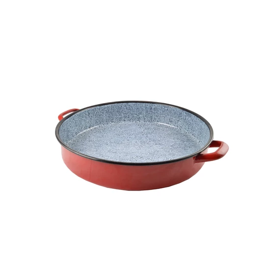Retro piros zománcozott szeletsütő lábas 40 cm 53068