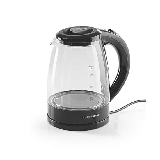 GOURMETMAXX Üveg vízforraló 1,8L 1800W fekete/ezüst DS15481