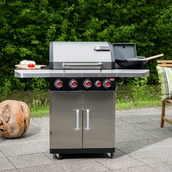 LANDMANN Rexon PTS 4.1 Select Rozsdamentes Gázgrillkocsi / Grillező 12987-L