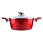 Kép 1/8 - Perfect Home Metal Red Line tapadásmentes alumínium lábas üvegfedővel 24cm 4.5L, indukciós 10397