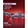 Kép 7/8 - Perfect Home Metal Red Line tapadásmentes alumínium lábas üvegfedővel 30cm, 7.2L, indukciós 10399