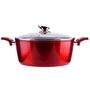 Kép 1/8 - Perfect Home Metal Red Line tapadásmentes alumínium lábas üvegfedővel 30cm, 7.2L, indukciós 10399
