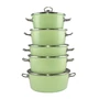 Kép 2/2 - Perfect Home Zöld Elite Zománcozott lábas 22 cm + üvegfedő 10409