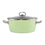 Kép 1/2 - Perfect Home Zöld Elite Zománcozott lábas 22 cm + üvegfedő 10409