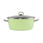 Kép 1/2 - Perfect Home Zöld Elite Zománcozott lábas 24 cm + üvegfedő 10413