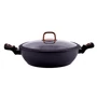 Kép 2/10 - Perfect Home Golden Line tapadásmentes alumínium szeletsütő üvegfedővel 28cm indukciós 10442