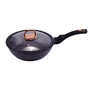 Kép 2/10 - Perfect Home Golden Line tapadásmentes alumínium Wok üvegfedővel 24cm indukciós 10487