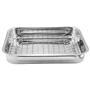 Kép 2/5 - Perfect Home Rozsdamentes tepsi + grillrács +fedő 37*28cm  12702