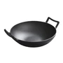 Kép 2/4 - Perfect Home Öntöttvas Wok hagyományos kínai, fa fedővel kicsi 31,5 cm 16628