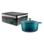 Kép 6/7 - Perfect Home Zománcozott öntöttvas lábas 24 cm, 3,6L türkizkék 16637