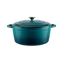 Kép 2/7 - Perfect Home Zománcozott öntöttvas lábas 28,5 cm, 6L türkizkék 16638
