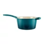 Kép 3/8 - Perfect Home Zománcozott öntöttvas nyeles lábas fedővel 19 cm 1,9L türkizkék 16641