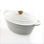 Kép 1/4 - Perfect Home Zománcozott öntöttvas kacsasütő ovális 30cm, 4.2L fehér 17923