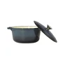 Kép 2/2 - Perfect Home Zománcozott öntöttvas lábas 24 cm, 4 literes Acélkék 55001
