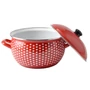 Kép 2/4 - Perfect Home Piros Pöttyös Zománcozott lábas 22cm+fedő 15613