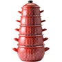 Kép 2/4 - Perfect Home Piros Pöttyös Zománcozott lábas 18cm+fedő 33003