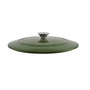 Kép 5/6 - Perfect Home Zománcozott Öntöttvas szeletsütő lábas fedővel ~31,5 cm zöld 80057
