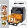 Kép 3/7 - GOURMETMAXX Forrólevegős fritőz/ Airfryer 12L 1700W fekete légkeveréses DS13606