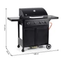 Kép 2/9 - Landmann Rookie 4.1 Gázgrillkocsi / Grillező szekrénnyel 22160-L