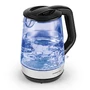 Kép 1/8 - GourmetMaxx Üveg Vízforraló Rozsdamentesacél Fekete 1,7L 2200W DS11330-L