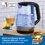 Kép 3/8 - GourmetMaxx Üveg Vízforraló Rozsdamentesacél Fekete 1,7L 2200W DS11330-L