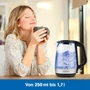 Kép 6/8 - GourmetMaxx Üveg Vízforraló Rozsdamentesacél Fekete 1,7L 2200W DS11330-L