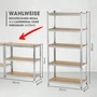Kép 7/8 - EasyMaxx Magas Teherbírású Polc 5 Fapolccal DS11768-L
